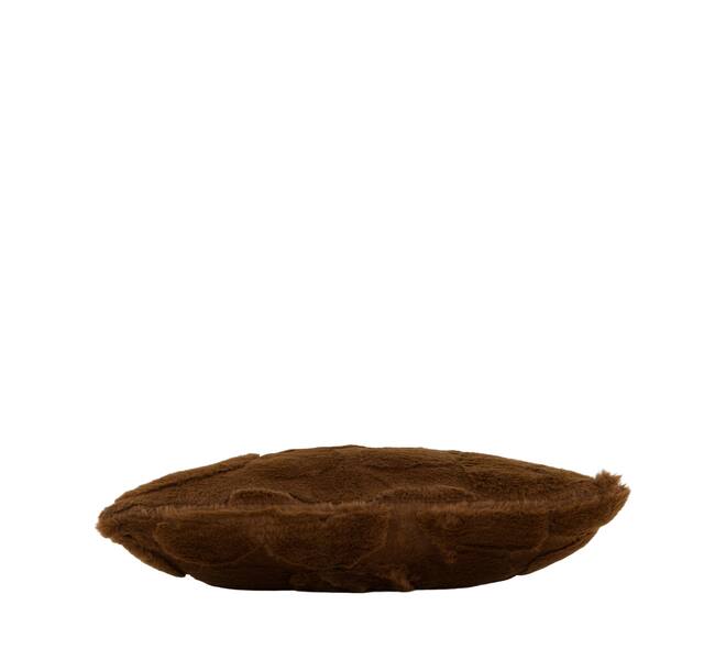 Kussen nep bont polyester 45x45x8cm bruin