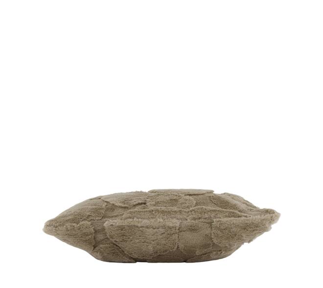 Coussin fausse fourrure polyester 45x45x8cm taupe
