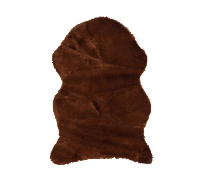 Skin faux fur polyester 60x90x4cm Brown