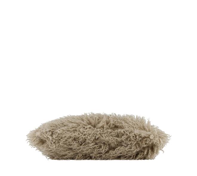 Coussin fausse fourrure polyester 45x45x8cm gris