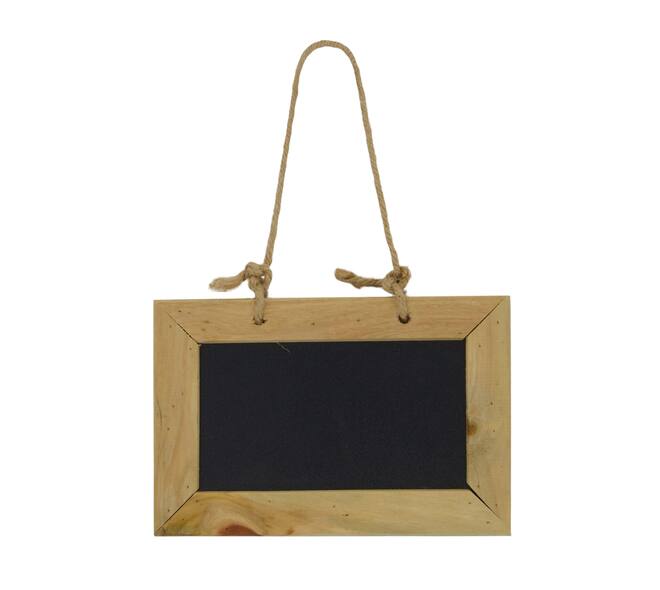 MDF-krijtbord met ophangkoord - 15x10x0,8 cm - set van 5 - Zwart