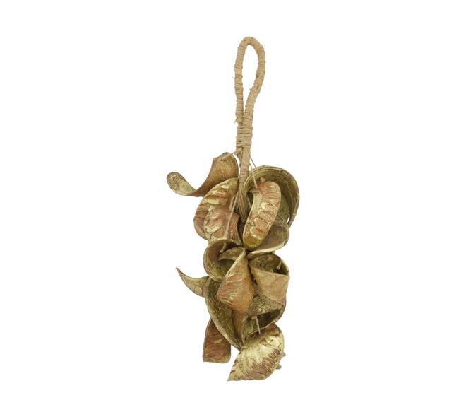 Hanger elephant ear nature 50x15x10cm Gold-wash