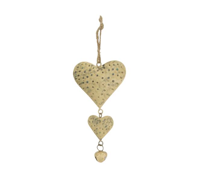 Cintre métal coeur 10x2x18cm or