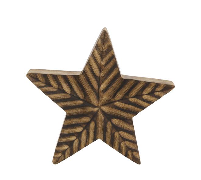 Statue star mango wood 23x3.5x23cm