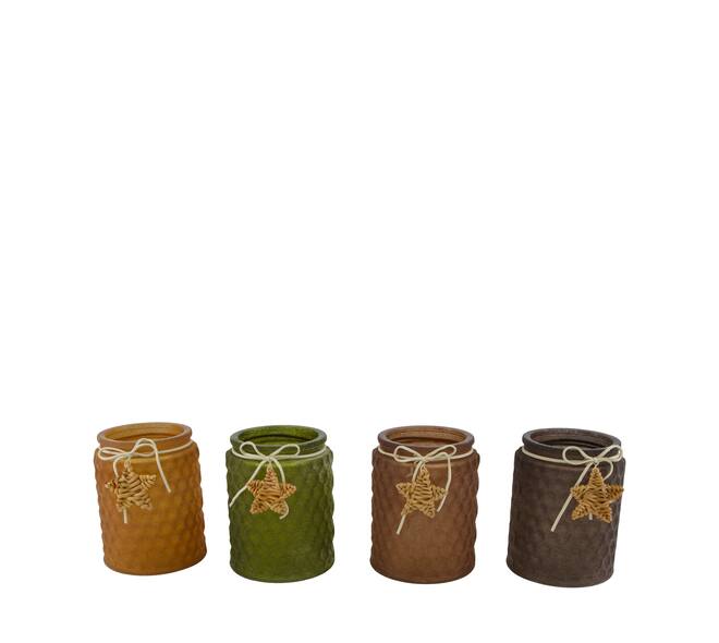 Tealight holder round glass 11x11.5x13.8cm C/4