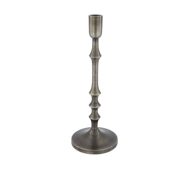 Dinnercandle holder aluminium 11.5x11.5x31cm - Silver