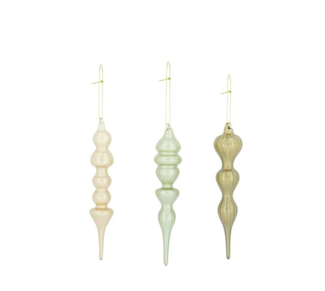 Hanger icicle glass 4x4x18cm A/3