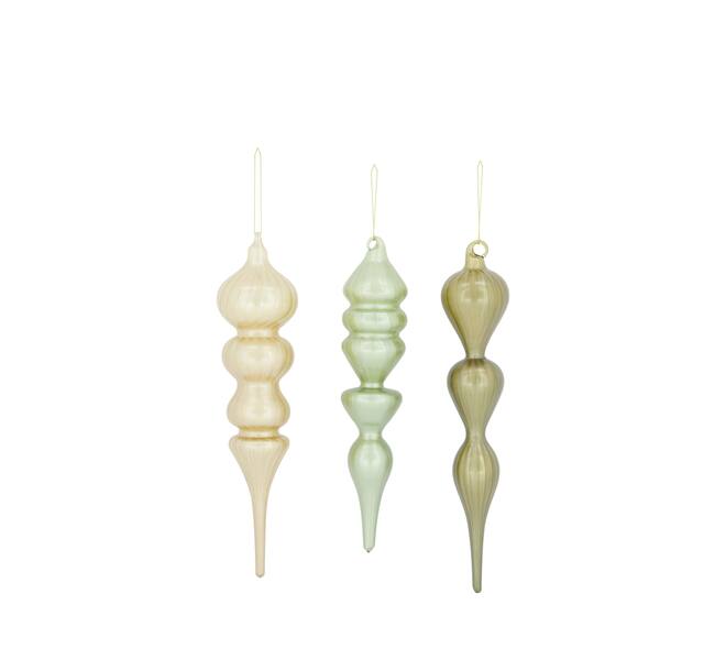 Hanger icicle glass 6x6x26cm A3 - Multi