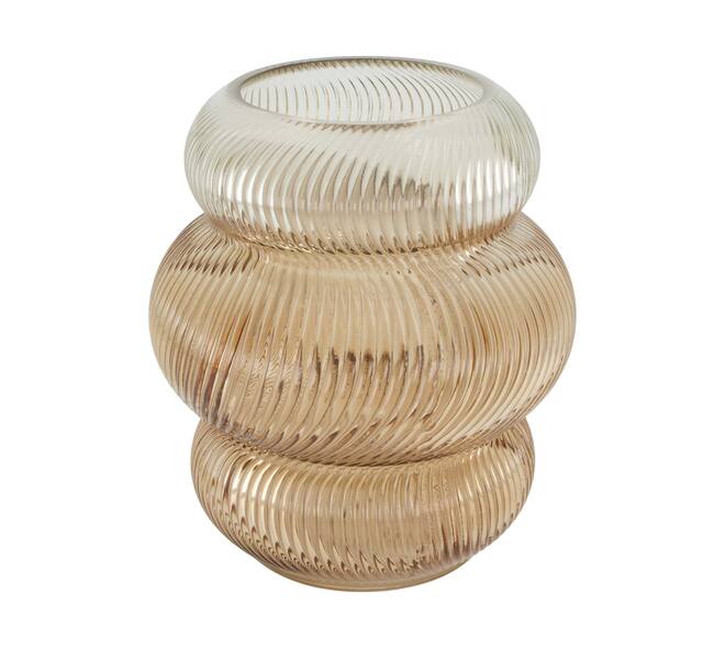 Vase glass 19x19x21.5cm - Cream
