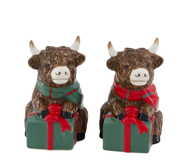 Figurine bull ceramic 7.8x10.1x12.5cm C2 - Multi