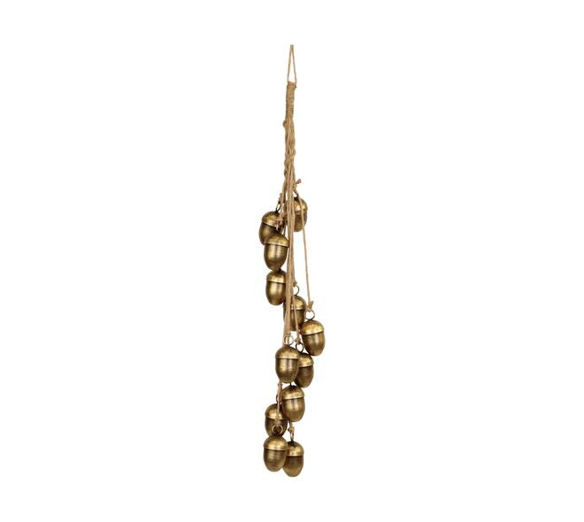 Garland acorn metal with hanger 7.5x4.5x78.5cm