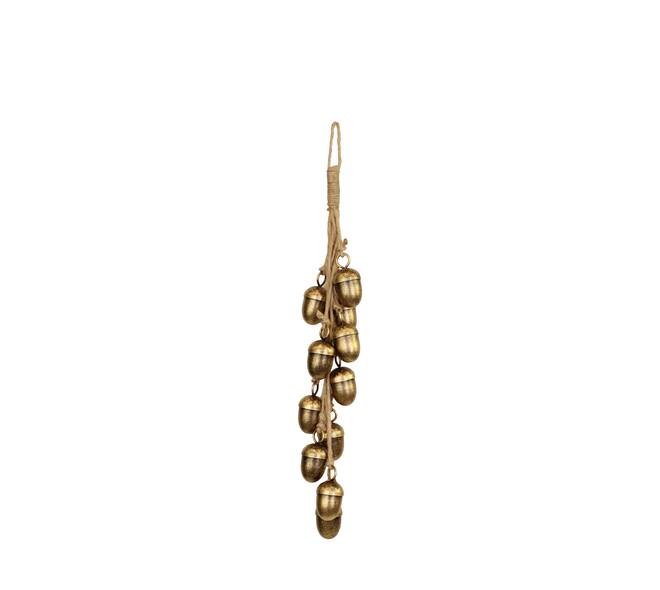 Garland acorn metal with hanger 6.5x2.5x52.5cm