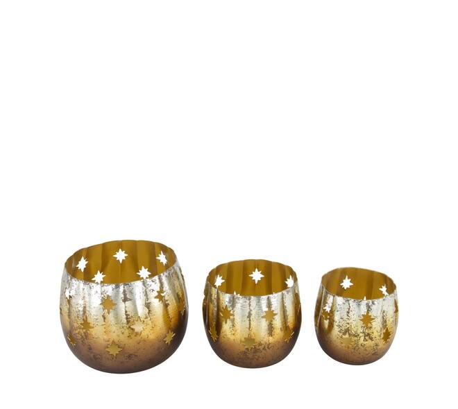 Tealight holder round metal 12x12x11cm S3 - Multi
