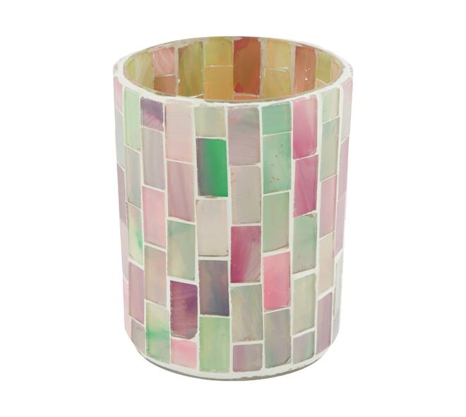 Tealight holder round glass 8x8x10cm