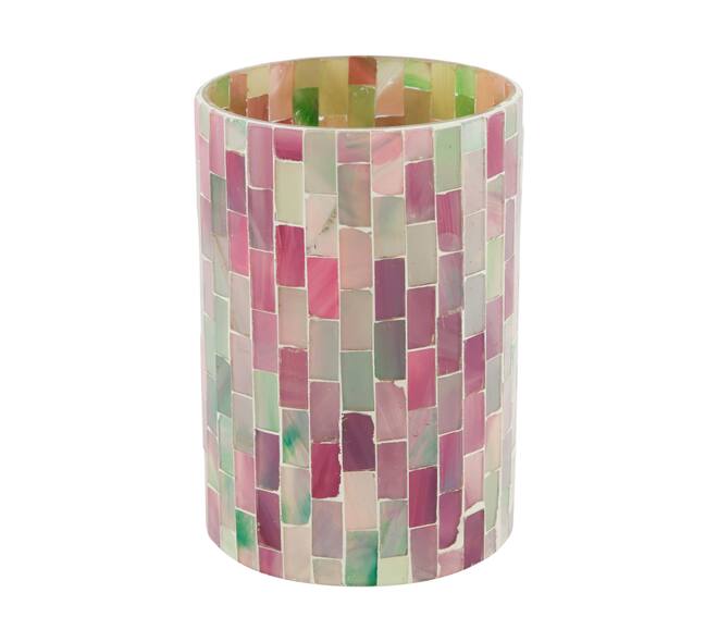 Tealight holder round glass 10.5x10.5x15cm