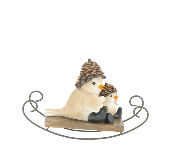 Figurine bird polyresin 20x7.5x13.5cm - Brown