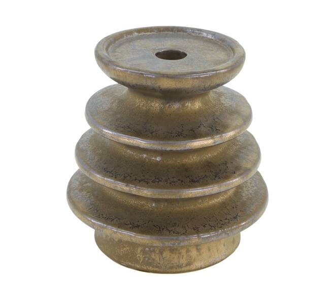 Dinnercandle holder ceramic 15x15x15cm - Copper