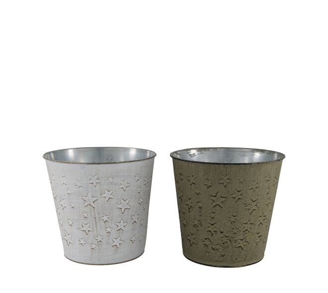 Bucket star metal 17x17x16cm C/2