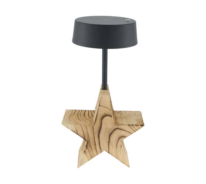 Table lamp star rechargeable incl. cable metal on feet 17.5x13x31.5cm - Natural