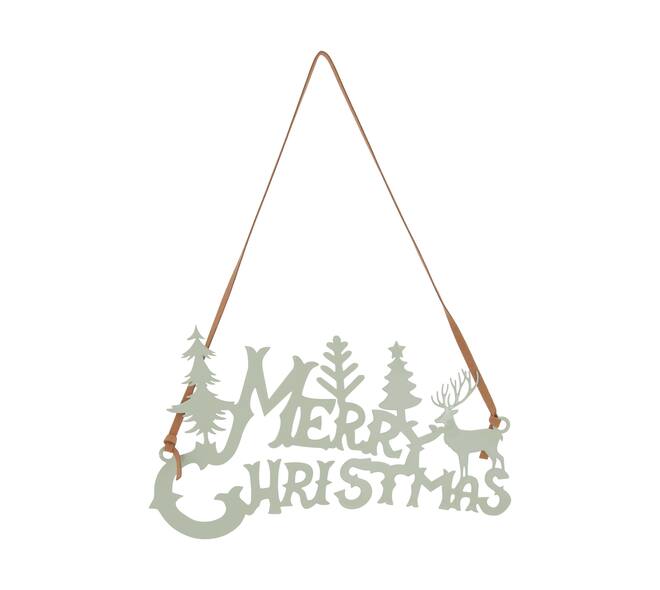 Hanger merry christmas metal 33x20x0.8cm