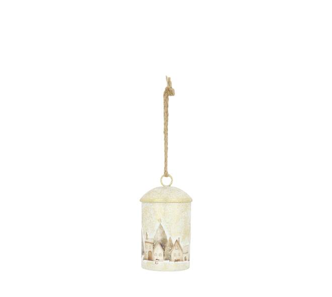 Bell houses metal with hanger 11x11x19.5cm