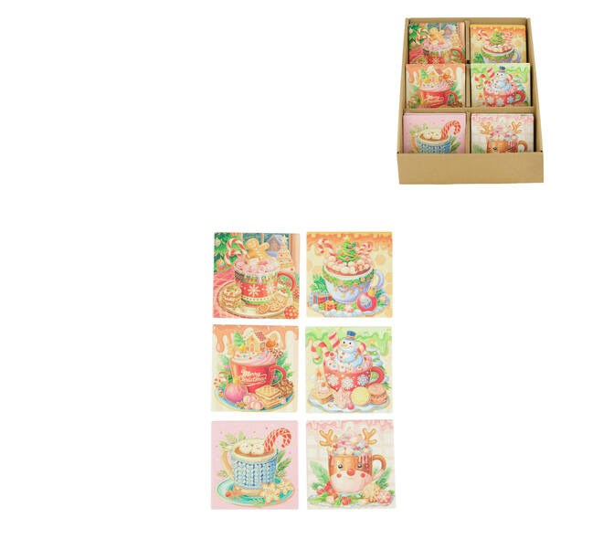 Decorative tile square ceramic with magnet 10.8x10.8x0.7cm A/6