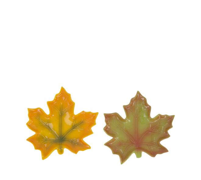 Tray leaf ceramic 18x18x2.5cm2 - Green