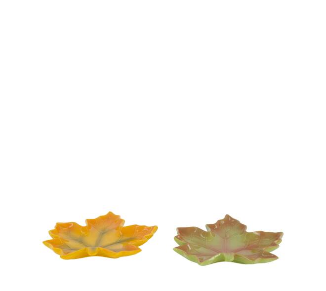 Tray leaf ceramic 18x18x2.5cm2 - Green