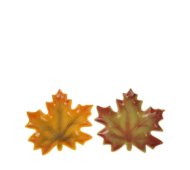 Tray leaf ceramic 21x21x2.8cm C/2