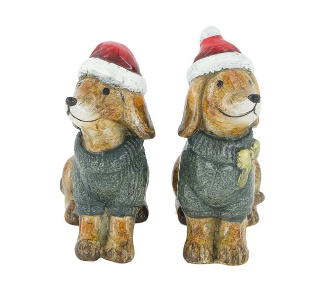 Figurine dog terracotta 11.5x5x12cm A2 - Multi