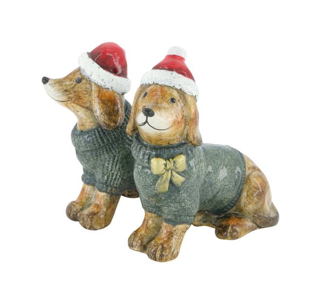 Figurine dog terracotta 11.5x5x12cm A2 - Multi