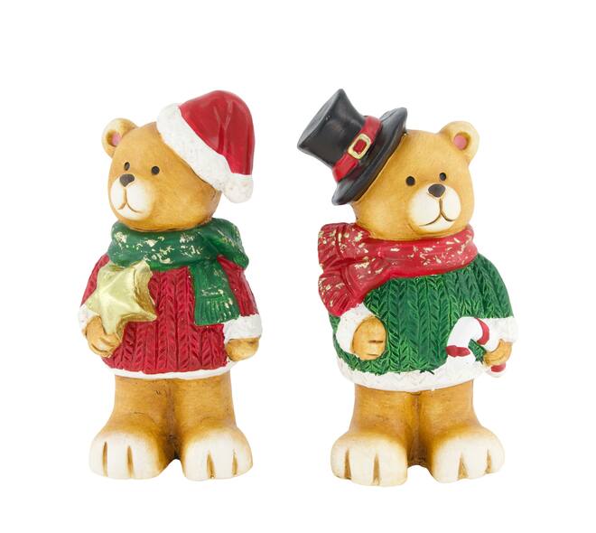 Figurine bear terracotta 11x8.2x19cm A/2