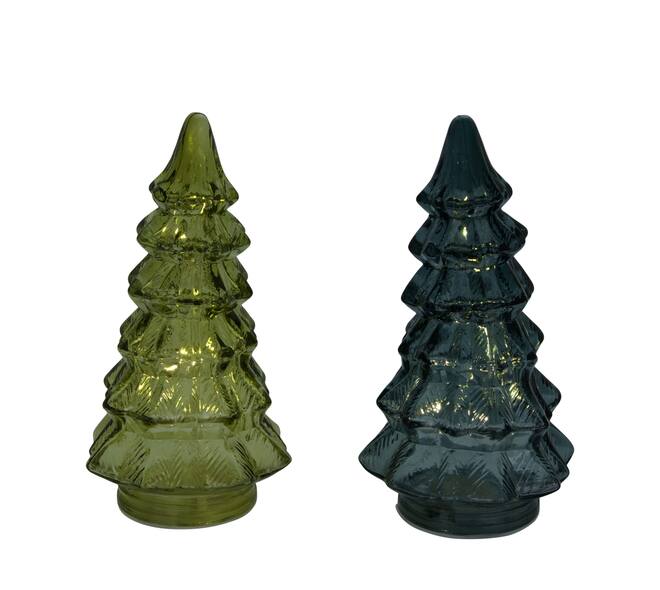 Statue tree with led glass 10.5x10.5x20cm C/2