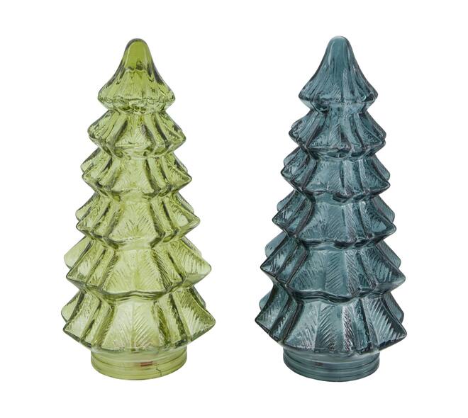 Statue tree with led glass 12x12x27cm C2 - Black