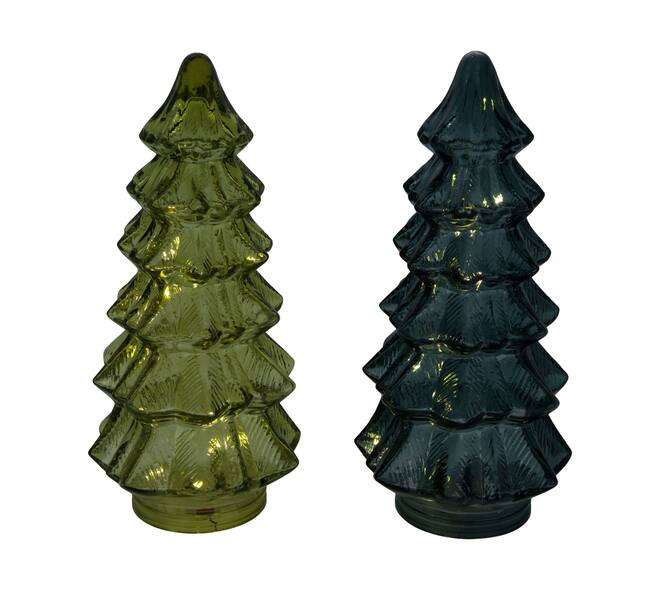 Statue tree with led glass 12x12x27cm C2 - Black