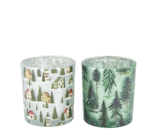 Tealight holder glass 7x7x8cm A2 - Multi