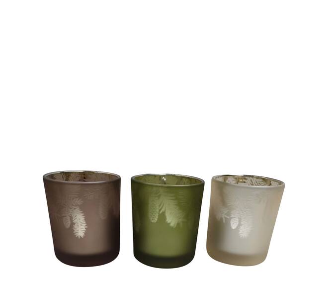 Tealight holder glass 7x7x8cm C/3