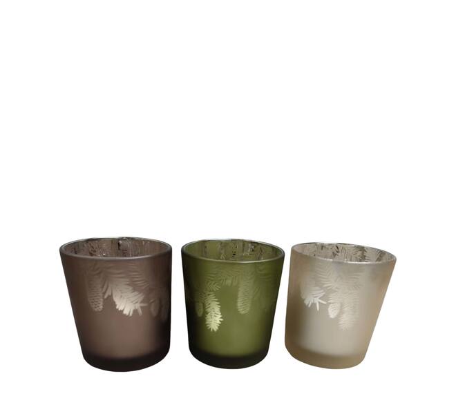 Tealight holder glass 9x9x10cm C/3
