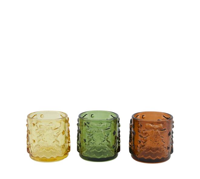 Tealight holder tree glass 8.5x8.5x8cm C/3