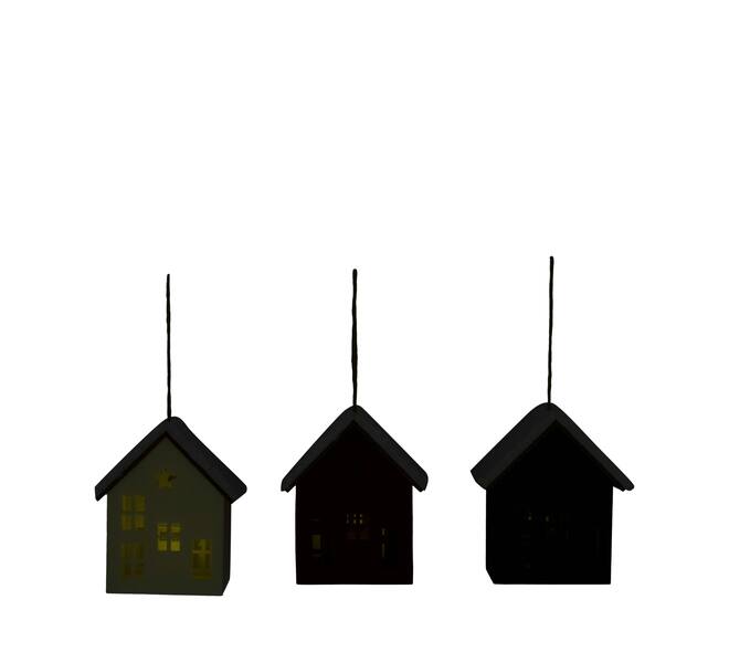 Hanger house felt with lights 8.5x6.5x10cm C3 - Multi