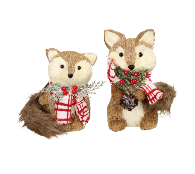 Figurine fox seagrass 17x14x17cm A2 - Brown