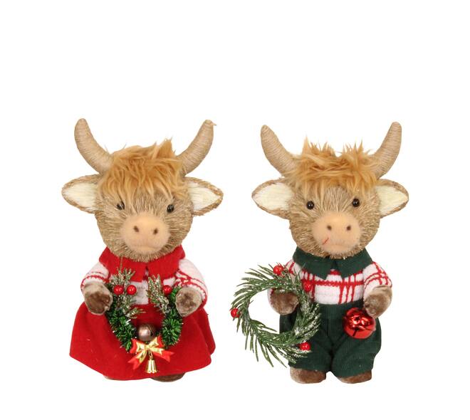 Figurine bull seagrass 16x11x25cm A2 - Brown