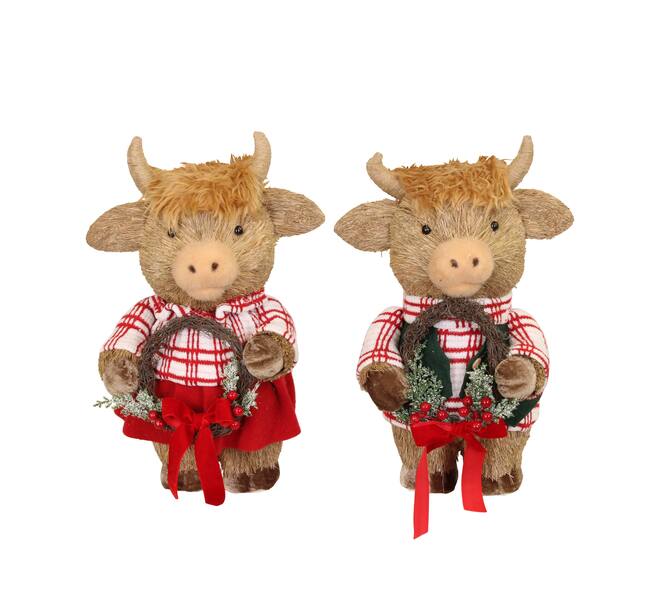Figurine bull seagrass 28x18x42cm A2 - Brown