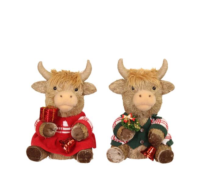Figurine bull seagrass 22x21x31cm A2 - Brown