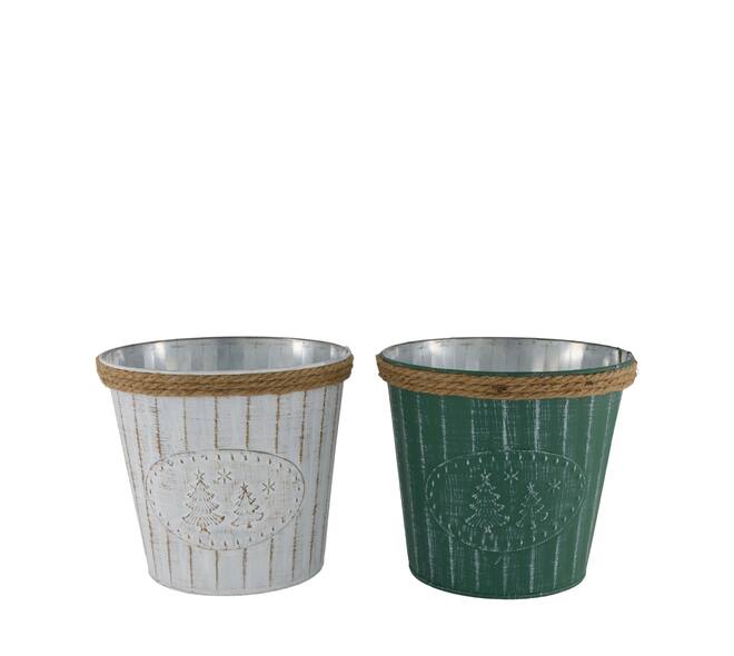 Bucket tree metal 17x17x16cm C/2