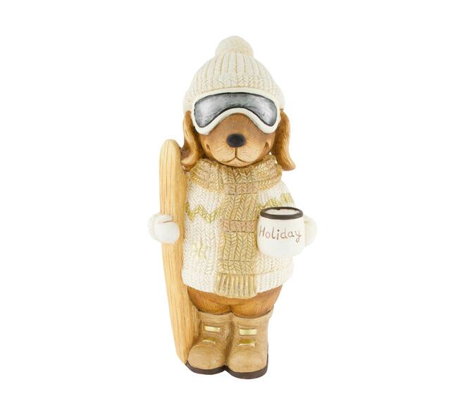 Figurine dog magnesium 23x21.5x45cm - White