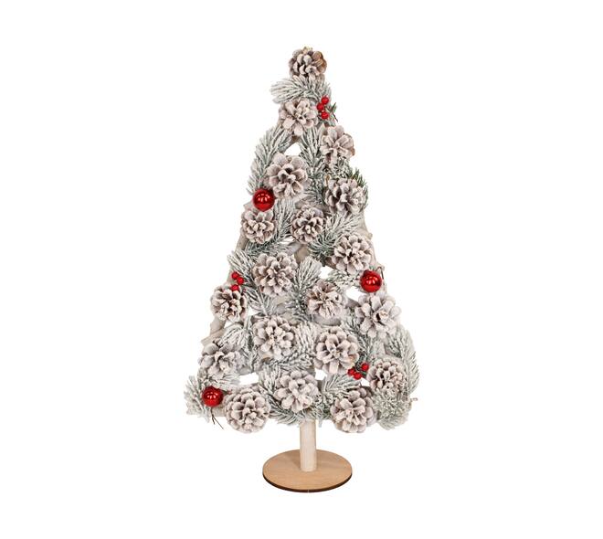 Tree mulberry wood with lights 32x12x58cm - White