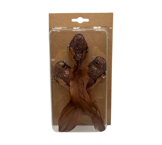 Bird fabric on clip 14x4x3cm 3pc