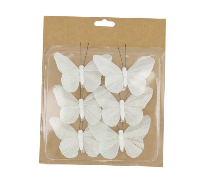 Butterfly fabric on clip 10x7x2cm 6pc