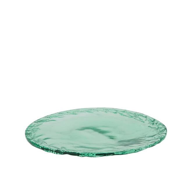 Plate round recycled glass 38.5x38.5x2.5cm - Transparent